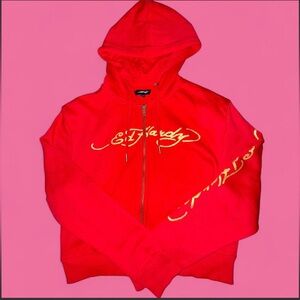 ❤️‍🔥Red Ed Hardy Zip Up Hoodie❤️‍🔥